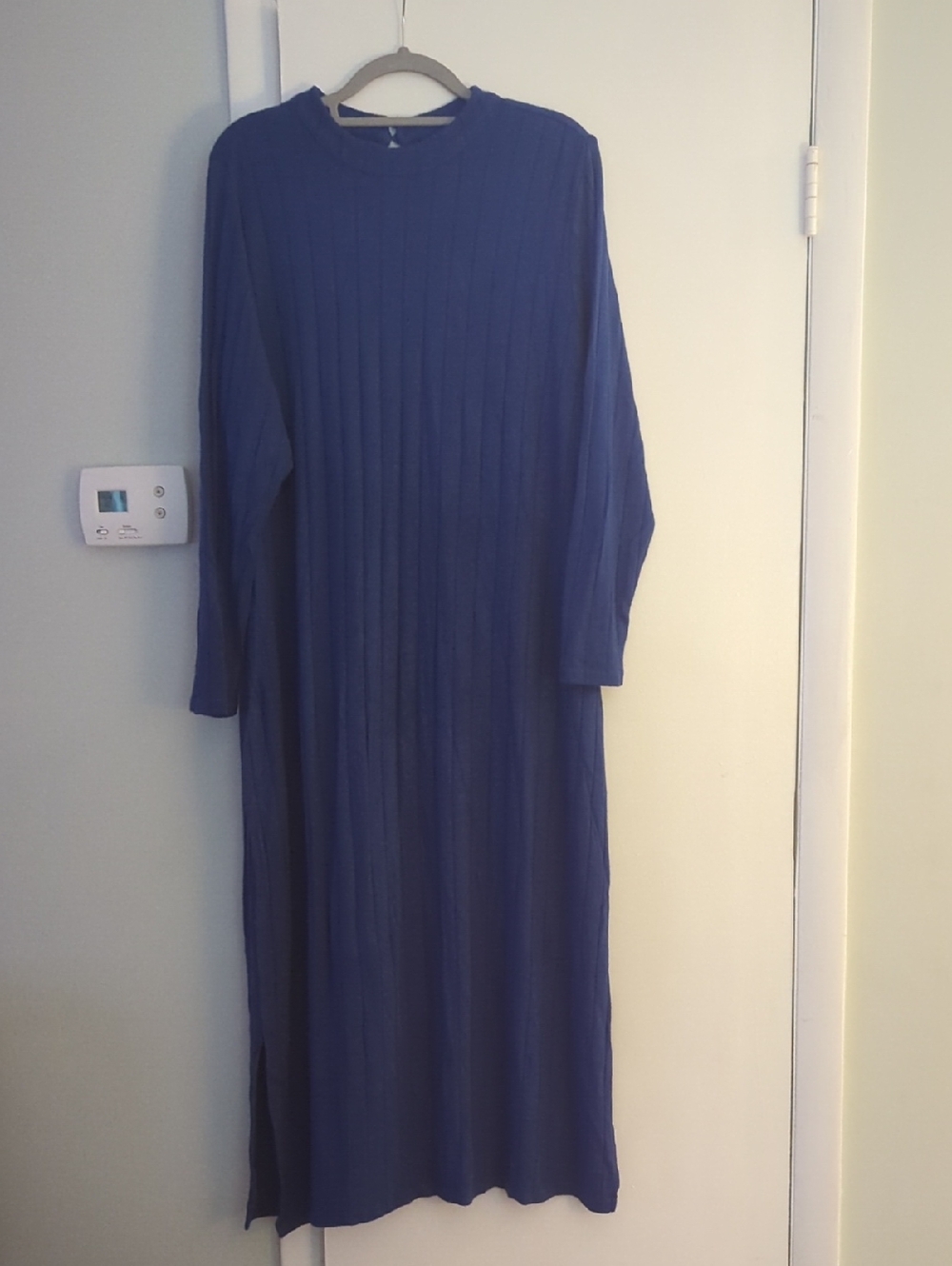 Ashley Stewart Long Ribbed Knit Sweater Tunic - Blue